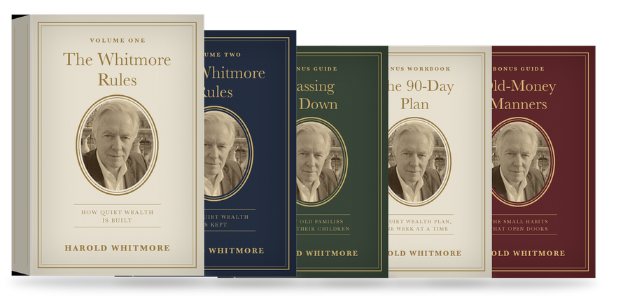 Both volumes with the three bonus guides: Passing It Down, The 90-Day Plan and Old-Money Manners.